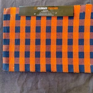 Orange/Black, Ribbed Gingham, Placemat, Set of 4